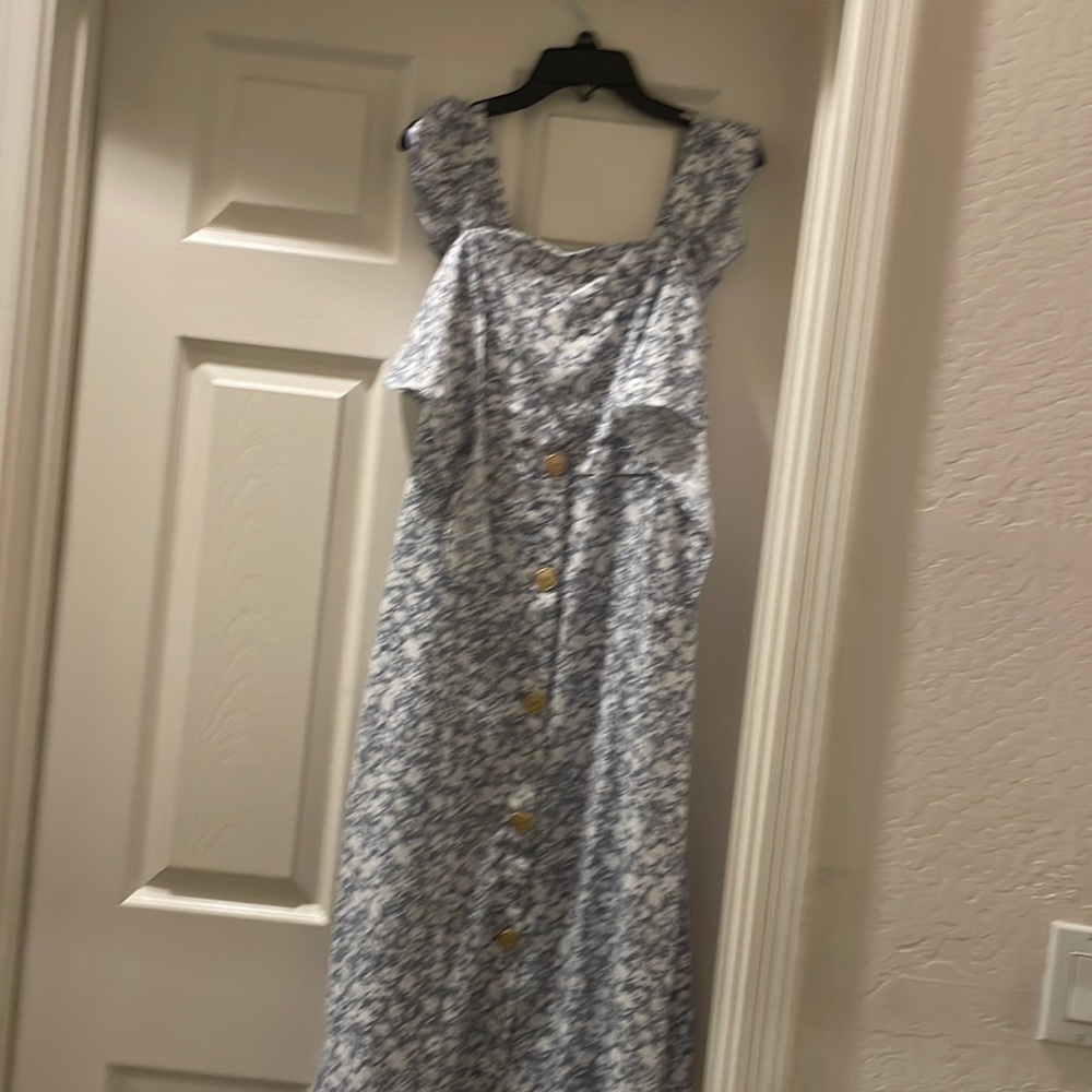 Blue white dress